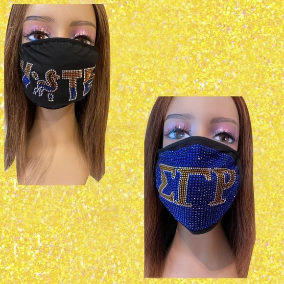 Sigma Gamma Rho Vote Bundle Bling Rhinestone Mask Bundle - Picture 11 of 11